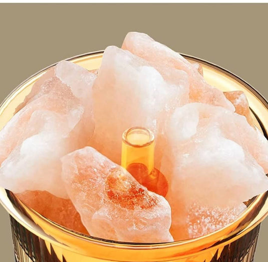 ناشر زيت مصباح ملح كريستال الهيمالايا، مرطب هواء بالموجات فوق الصوتية هادئ، 160 مل، أبيض