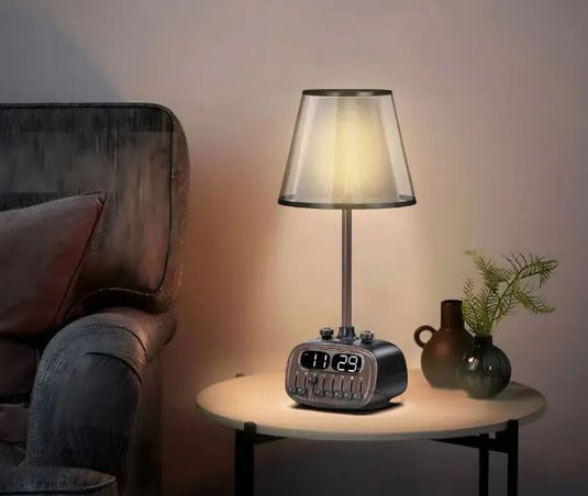 مصباح مكتبي بورودو لايف ستايل ريترو مع خاصية الضوضاء البيضاء ومكبر صوت بلوتوث - أسود