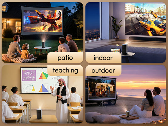 جهاز عرض ذكي محمول بتقنية واي فاي DLP يعمل ببطارية 10000 مللي أمبير في الساعة ويدعم التركيز التلقائي ثلاثي الأبعاد وشاشة واي فاي وشاشة مزامنة سلكية