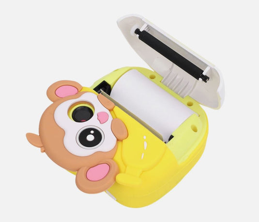 كاميرا رقمية للطباعة الفورية بدقة 48 ميجابكسل عالية الوضوح على شكل قرد كرتوني لطيف وكاميرا حرارية فورية