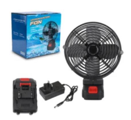 مروحة محمولة عالية الطاقة مزوّدة ببطارية ليثيوم 21 فولت تعمل بالليثيوم للأماكن الداخلية والخارجية