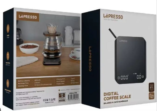 ميزان قهوة رقمي من LePresso - أسود