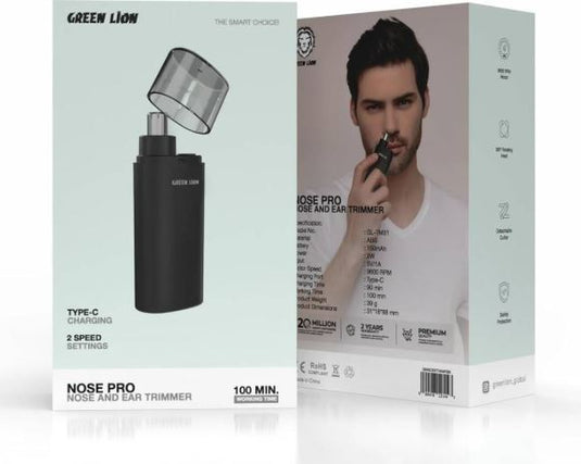ماكينة تشذيب شعر الأنف والأذن من جرين ليون نوز برو - لون أسود