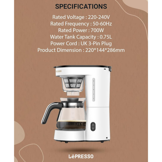 ماكينة تحضير القهوة الشفافة من LePresso