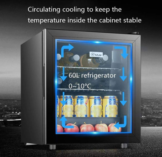 ثلاجة صغيرة للمشروبات سعة 50 لترًا، زجاج مقسّى، 55 واط - درجة حرارة ثابتة، لون أسود DLC-32450