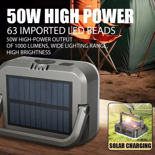 فانوس تخييم LED يعمل بالطاقة الشمسية قابل لإعادة الشحن