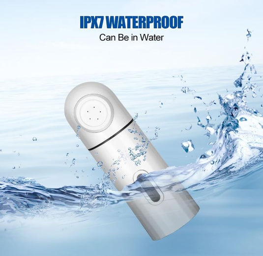 شطاف محمول مع خزان سعة 350 مل، شطاف سفر محمول صغير كهربائي قابل لإعادة الشحن بمنفذ USB-C عالي الضغط