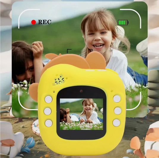 كاميرا رقمية للطباعة الفورية بدقة 48 ميجابكسل عالية الوضوح على شكل قرد كرتوني لطيف وكاميرا حرارية فورية