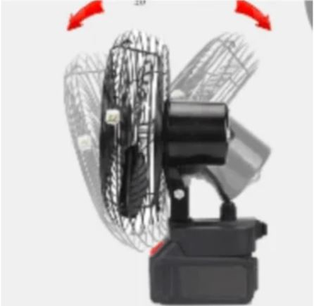 مروحة محمولة عالية الطاقة مزوّدة ببطارية ليثيوم 21 فولت تعمل بالليثيوم للأماكن الداخلية والخارجية