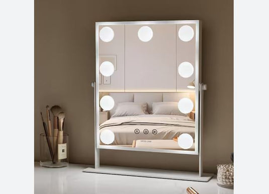 مرآة مكياج جلام شاين من جرين ليون مزودة بـ 9 مصابيح LED - بيضاء