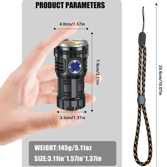 مصباح يدوي قوي متعدد الوظائف EDC