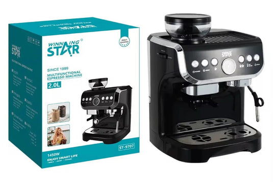 ماكينة صنع القهوة الكهربائية متعددة الوظائف عالية الضغط من وينينج ستار مع مطحنة مدمجة