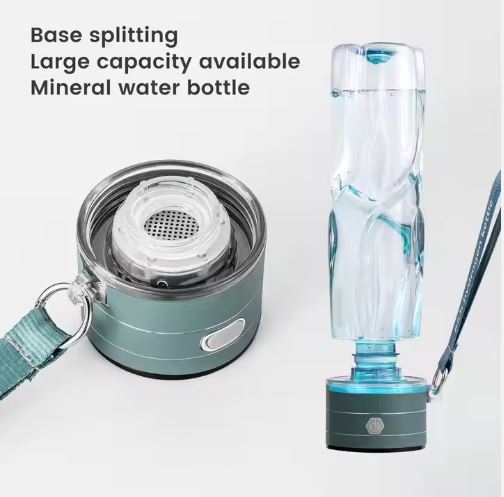 غلاية مياه غنية 1.5 لتر H2 2 في 1 زجاجة مياه هيدروجين رياضية محمولة مع تقنية فصل الأكسجين الهيدروجيني SPE PEM