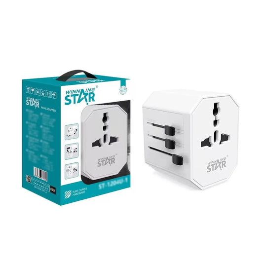 محول سفر عالمي متعدد المنافذ مع منافذ USB