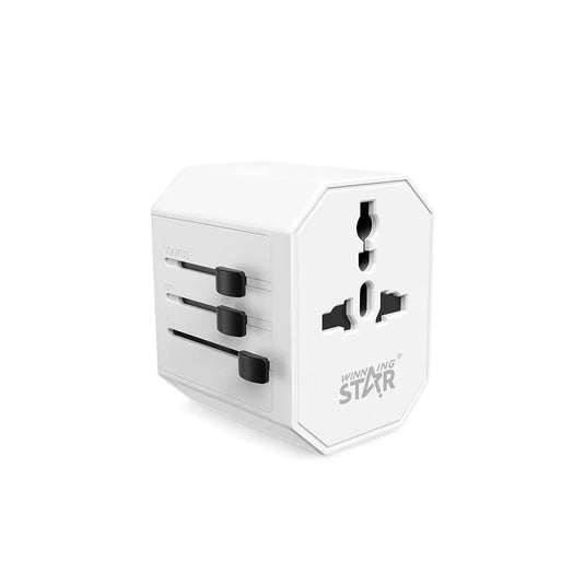 محول سفر عالمي متعدد المنافذ مع منافذ USB