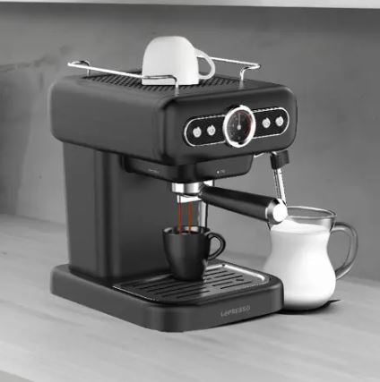 مقياس غلاية الإسبريسو ريترو وجهاز تبخير الحليب من LePresso